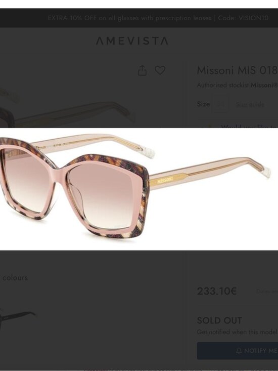 NEW Missoni Sunglasses MIS 0187/G/S Q1Z/3X Pink chevron